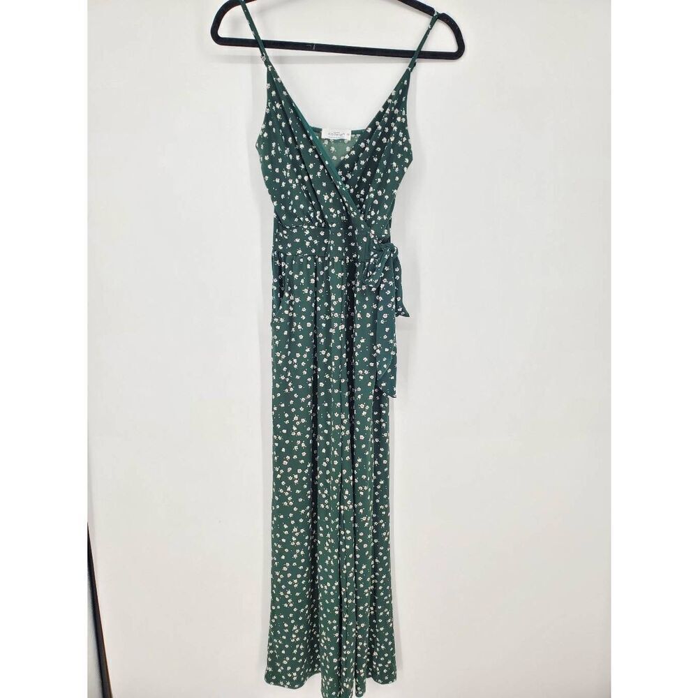 Kaileigh Stitch‎ Fix NWT women's green floral rochelle knit jumpsuit size xs p